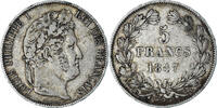 France 5 Francs Coin, Louis-Philippe, Paris, Silver -