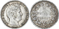 France 5 Francs Coin, Louis-Philippe, Paris, Silver -