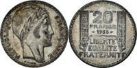 France 20 Francs Coin, Turin, Paris, Silver, KM:879 -