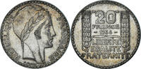 France 20 Francs Coin, Turin, Paris, Silver, KM:879 -