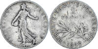 France 2 Francs Coin, Semeuse, Paris, Silver, KM:845.1 -