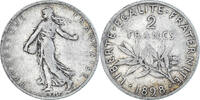 France 2 Francs Coin, Semeuse, Paris, Silver, KM:845.1 -