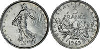 France 5 Francs Coin, Semeuse, Paris, Silver, KM:926 -