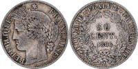 France 50 Centimes Coin, Cérès, Paris, Silver, KM:834.1 -