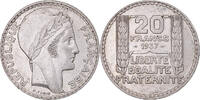 France 20 Francs Coin, Turin, Paris, Silver, KM:879 -