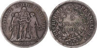 France 5 Francs Coin, Hercule, Strasbourg, Silver, KM:756.2 -