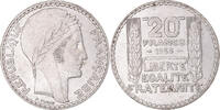 France 20 Francs Coin, Turin, Paris, Silver, KM:879 -