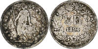 Switzerland 1/2 Franc Coin, Paris, Rare, Silver, KM:23 -