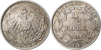 GERMANY - EMPIRE 1/2 Mark Hambourg, Silver, KM:17 -