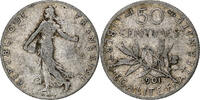 France 50 Centimes Semeuse, Paris, Silver, Gadoury:420 -