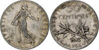 France 50 Centimes Semeuse, Paris, Silver, KM:854,Gadoury 420 -