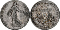 France 50 Centimes Semeuse, Paris, Silver, KM:854,Gadoury 420 -
