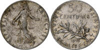 France 50 Centimes Semeuse, Paris, Silver, Gadoury:420 -