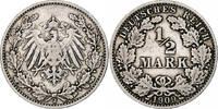 GERMANY - EMPIRE 1/2 Mark Coin, Hambourg, Silver, KM:17 -
