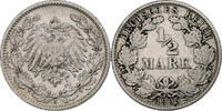 Germany 1/2 Mark Empire., Hambourg, Silver, KM:17 -