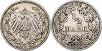 GERMANY - EMPIRE 1/2 Mark Stuttgart, Silver, KM:17 -