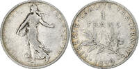 France Franc Coin, Semeuse, Paris, Silver, KM:844.1 -