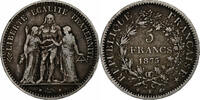 France 5 Francs Coin, Hercule, Bordeaux, Silver, KM:820.2 -