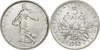 France 5 Francs Coin, Semeuse, Paris, Silver, KM:926 -