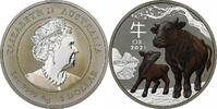 Australia 1 Dollar Year of the Ox colored Proof, 1 Oz, Silver -