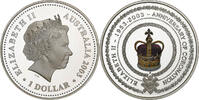 Australia 1 Dollar, 1 Oz Jubilé d'or du sacre, Perth, Silver -