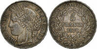 France 5 Francs Coin, Cérès, Paris, Silver, KM:819 -