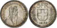 Switzerland 5 Francs Coin, Bern, Silver, KM:40 -