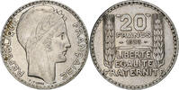 France 20 Francs Turin, Paris, Rameaux courts, Silver -