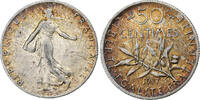 France 50 Centimes Semeuse, Paris, Silver, Gadoury:420 -