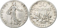 France 50 Centimes Coin, Semeuse, Paris, Silver, KM:854 -