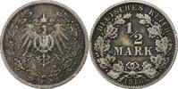 GERMANY - EMPIRE 1/2 Mark Berlin, Silver, KM:17 -