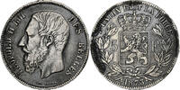 Belgium 5 Francs, 5 Frank Leopold II, Silver, KM:24 -