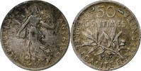 France 50 Centimes Semeuse, Paris, Silver, KM:854 -