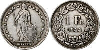Switzerland Franc Coin, Silver, KM:24 -