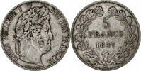 France 5 Francs Coin, Louis-Philippe, Paris, Silver -