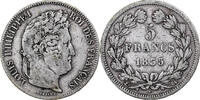 France 5 Francs Coin, Louis-Philippe, Paris, Silver -