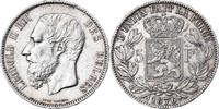 Belgium 5 Francs, 5 Frank Coin, Leopold II, Silver, KM:24 -