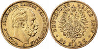 German States 20 Mark Coin, PRUSSIA, Wilhelm I, Berlin, Gold -