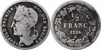 Belgium 1/2 Franc Leopold I, Silver, KM:6 -