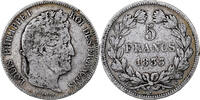 France 5 Francs Coin, Louis-Philippe, Bordeaux, Silver -