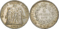 France 5 Francs Coin, Hercule, Paris, Silver, KM:820.1 -