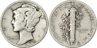 United States Dime Coin, Mercury Dime, U.S. Mint, Philadelphia -