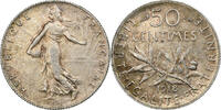 France 50 Centimes Semeuse, Paris, Silver, KM:854 -