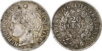 France 20 Centimes Coin, Cérès, Paris, Silver, KM:758.1 -