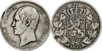 Belgium 5 Francs, 5 Frank Coin, Leopold I, Silver, KM:17 -