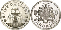 Barbados 5 Dollars Coin, Franklin Mint, Silver, KM:16a -