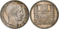 France 10 Francs Coin, Turin, Paris, Silver, KM:878 -