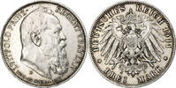 German States 3 Mark BAVARIA, Otto, Munich, Luitpold, Silver -