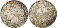 France Franc Coin, Cérès, Paris, Silver, KM:822.1 -