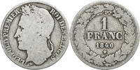 Belgium 1 Franc Bruxelles, Silver, KM:234 -
